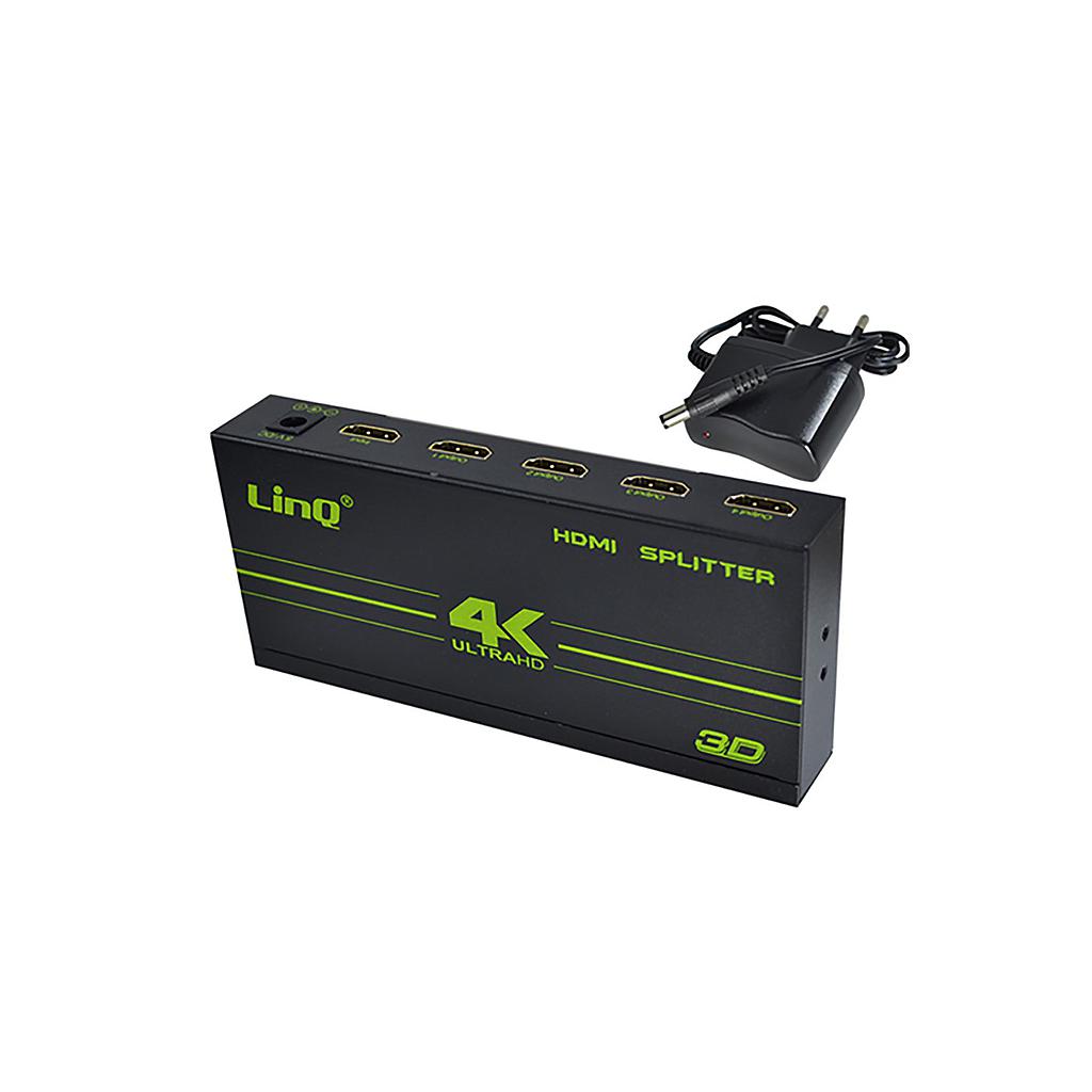 SWITCH HUB HDMI 4 PUERTOS SPLITTER AMPLIFICATORE 3D 1x4 LINQ VK-104W