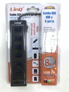 Hub USB 2.0 con 6 puertos + Lector de tarjeta SD/Micro SD linQ IT-H568