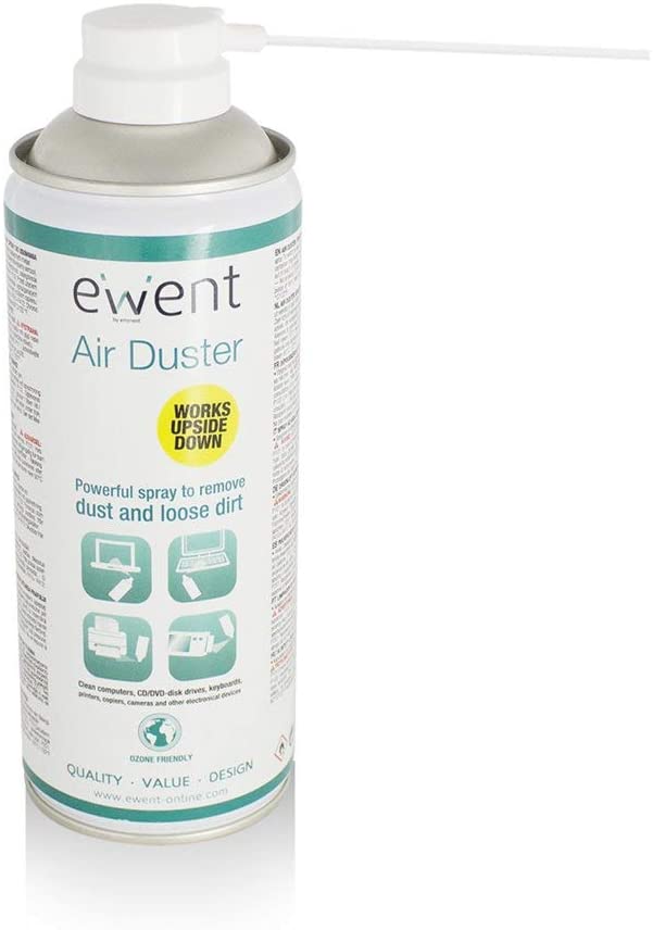 Ewent EW5600 - Spray de aire comprimido limpia polvo reversible, color blanco, 220 ml