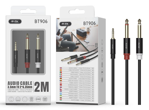 Cable minijack 3.5mm estéreo a 2 Jack 6.35mm 2M OnePlus BT906